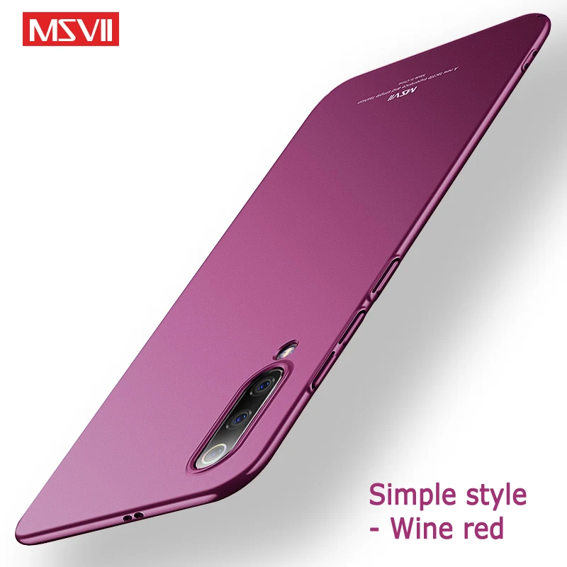 Mi 9 чехол MSVII матовый чехол для Xiaomi mi 9 mi 8 Pro Чехол Xio mi 9 SE Global Cover для Xiaomi mi 9T CC9 Pro E mi 8 9 Lite чехол s - Цвет: Simple wine red