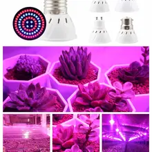 Led cresce a lâmpada e27 e14 gu10 mr16 b22 220v lâmpada de crescimento 3w 4 5 espectro completo para planta de flor sistema hidroponia aquário