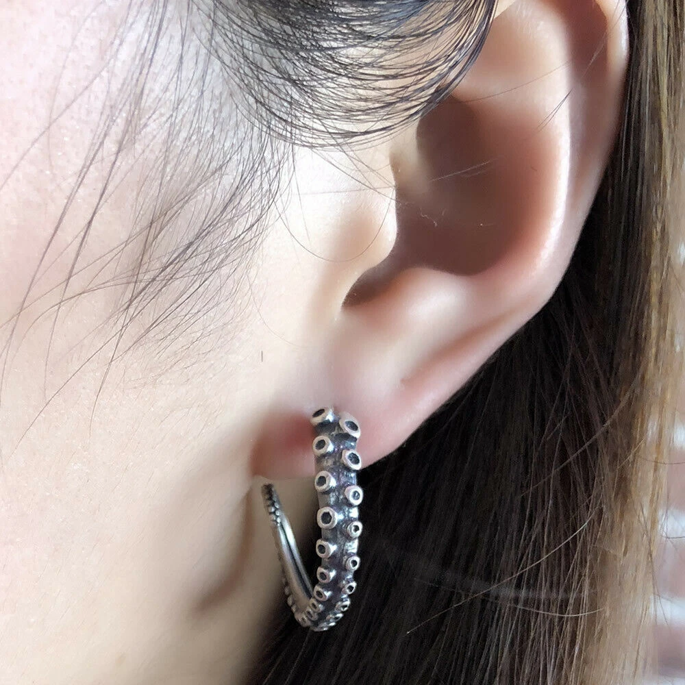 Cthulhu 925 Silver Ear Stud Earrings