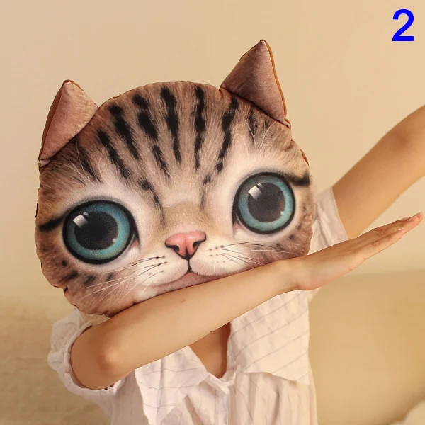Подушка 3D с рисунком кота 35x29 см, подарок на день рождения, мягкие удобные прочные для автомобиля офис MYDING
