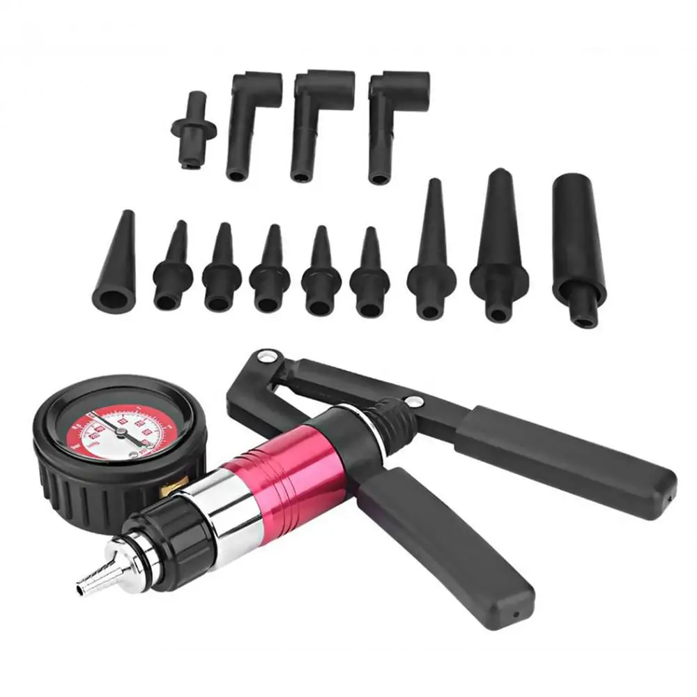 

Multifunctional Hand Held Vacuum and Pressure Pump Tester Kit Brake Bleeder Complete Set for Car test vehicle settings