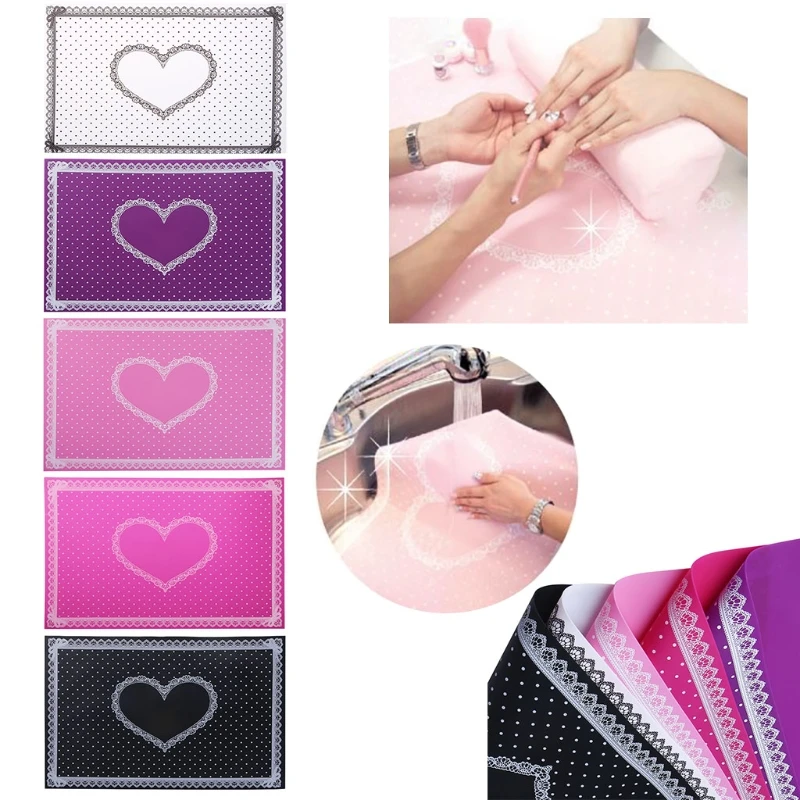

Foldable Nail Art Manicure Practice Tools Silicone Hand Cushion Holder Pad Mat