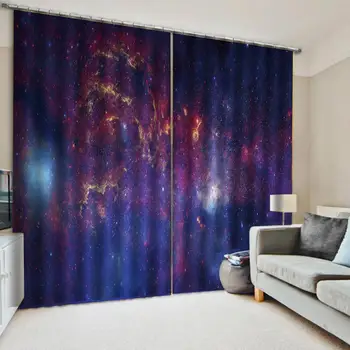 

3d Curtain Bedroom Fantasy Space Planet Beautiful And Practical 3d Digital Printing Curtains