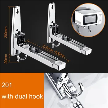 

Stainless Steel Microwave Oven Rack Wall-mounted Kitchen Shelf Retractable Bracket Oven Shelf Kitchen Storage Holders