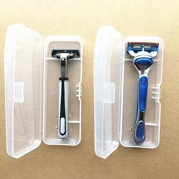 

Portable Men Shaving Box Razor Transparent Plastic Travel Case Universal Tool Holder Manual Razor Cartridge Storage Box