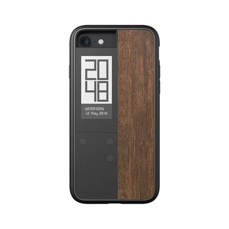 wood dark Умный чернильный экран чехол для iPhone 7, E ink Reader для iPhone 8/iPhone 7 ультратонкий цифровой чехол помощник с дисплеем E Ink - Цвет: wood dark