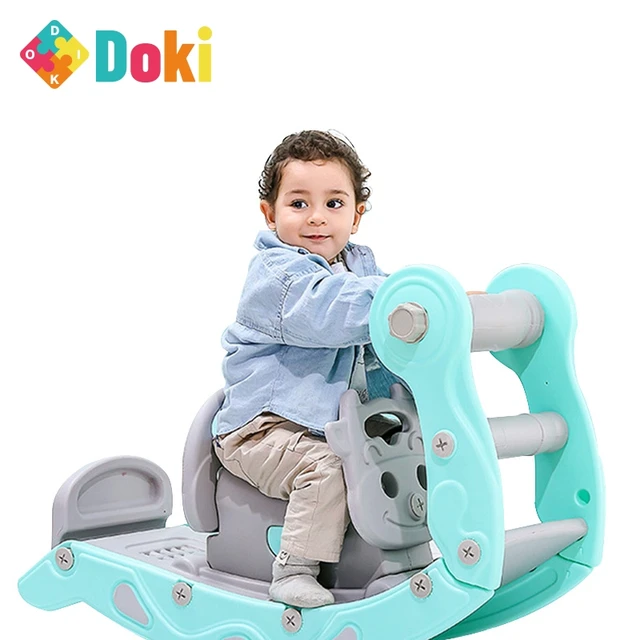 Baby 2 In 1 Rocking Horse and Slide Children's Riding Horse Indoor Home Kids Slides Playground Toys Sport Multifunction Gift 1