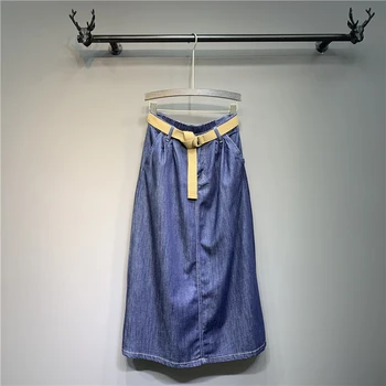 

Jeans Skirts High-Waist Womens Summer New Denim Spring Front Single-Breasted DM001