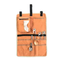 Outdoor Camping Hanging Tableware Storage Bag Folding Cookware Holder Tissue Multifunctional Canvas Tent Canopy Bag 48x34cm