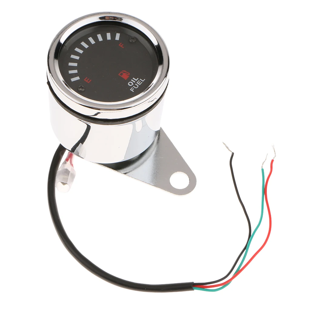 LED Fuel Level Gauge 12V DC Fuel Indicator Universal Car Motorcycle 60mm