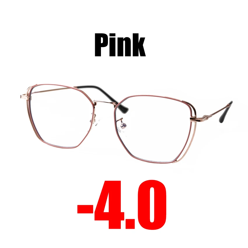 Pink -4.0 SOOLALA Рецептурные очки для близоруких женщин очки для близоруких Компьютерных Очков оправа диоптрий-1,0-1,5-2,0-2,5-3,0-4,0 - Цвет оправы: Pink -4.0