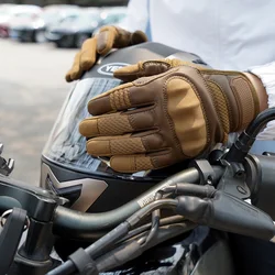 New 2022 Touchscreen PU Leather Motorcycle Full Finger Gloves Protective Gear Racing Pit Bike Riding Motorbike