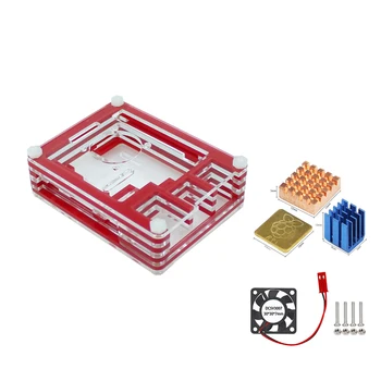 

Acrylic shell Raspberry Pi 3B /Pi 3B acrylic shell for Raspberry Pi equipped with fans and heat sinks electronic diy kit