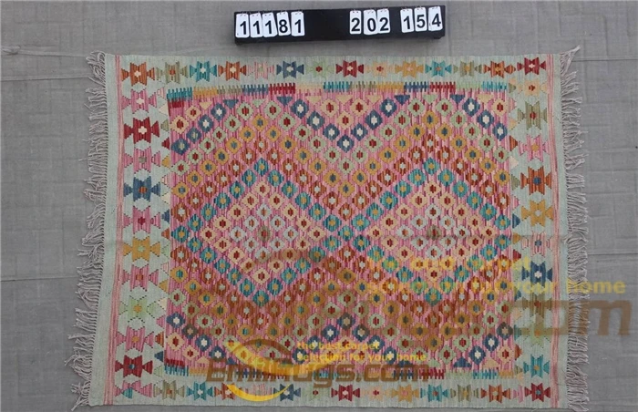 triped kilim rug Wool Hand Knitted Livingroom Geometric Bohemian Wool Knitting