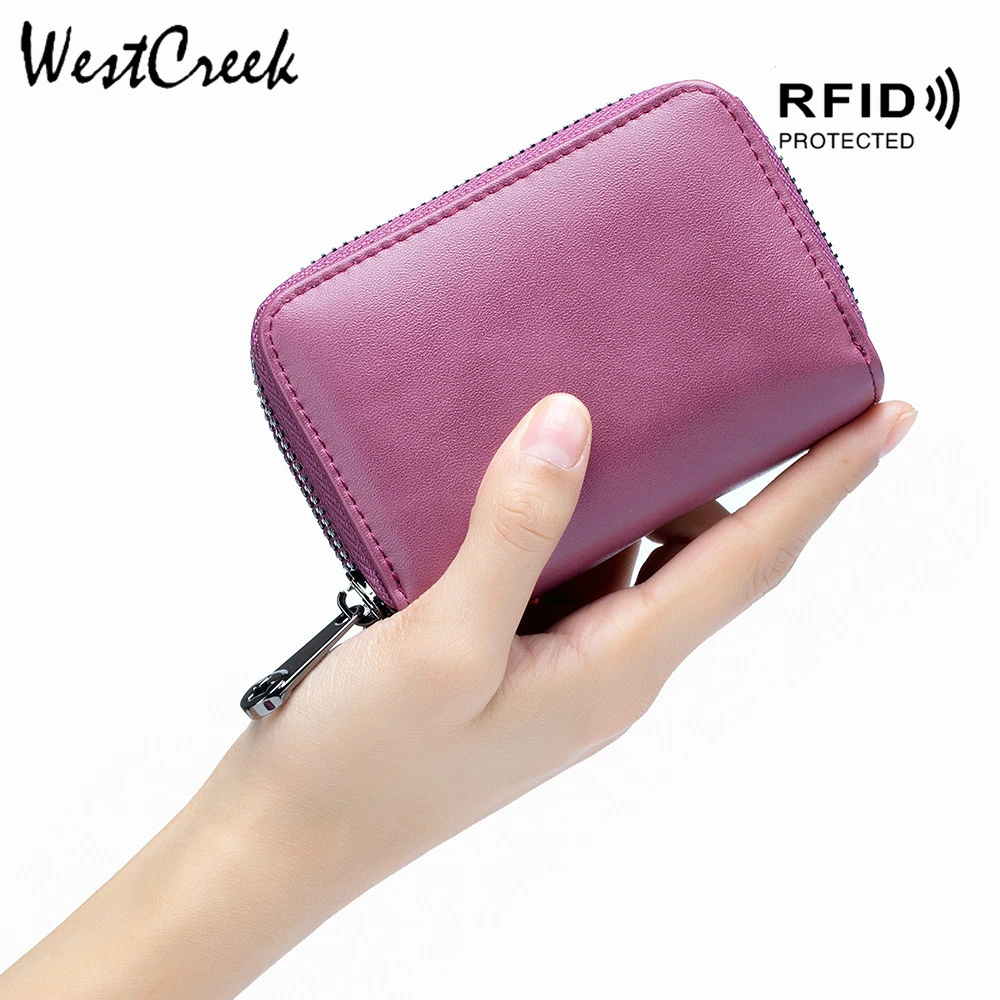 

WESTCREEK Brand Card Holder RFID Blocking Women Credit Card Holder Anti Theft Business Card Case Men Antimagnetic Wallets Men