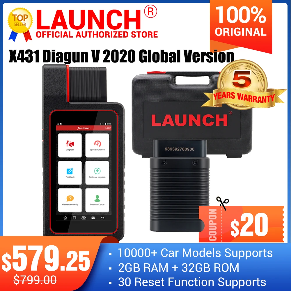 Launch X431 Diagun V полная система диагностический инструмент 2 года бесплатное