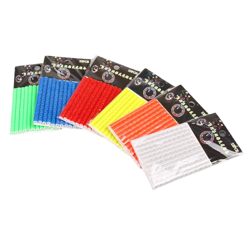 12pcs Bicycle Reflective Stickers MTB Road Bike Night Cycling Wheel Spokes Reflector Tubes Strip Outdoor Bike Light Accessories