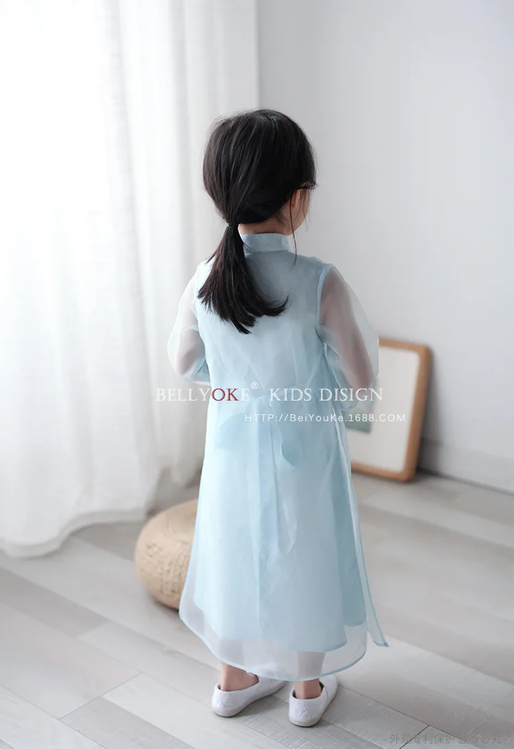 Bei you ke Origional Chinese-style Chinese Clothing Girls' Shirt Spring And Autumn New Products Children Organza Dress 21593