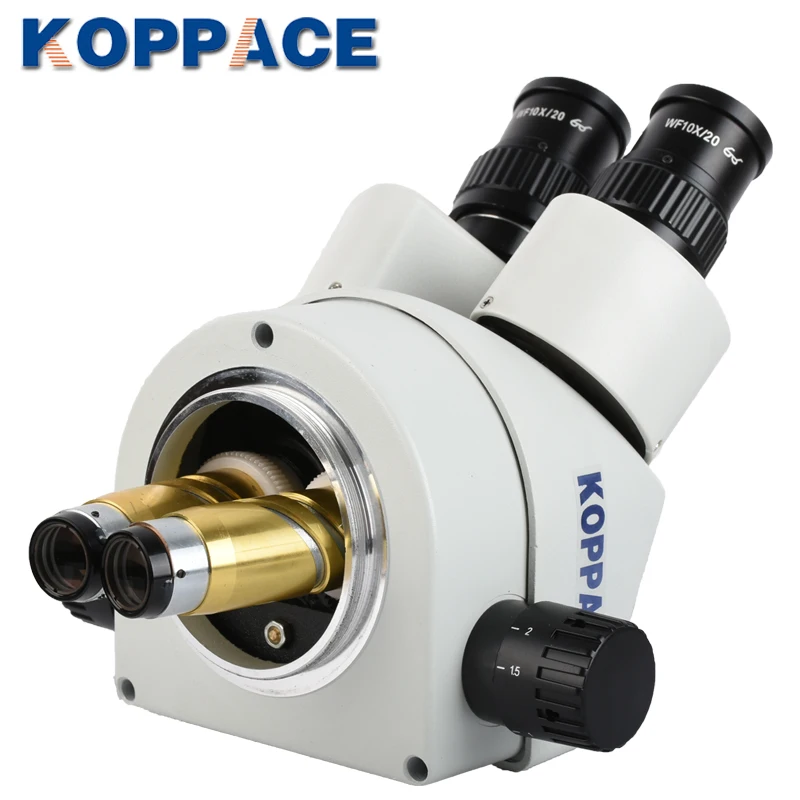 KOPPACE 3.5X-90X Стерео Зум тринокулярный микроскоп, окуляр WF10X/20, микроскоп для ремонта мобильных телефонов, 0.5X и 2.0X объектив