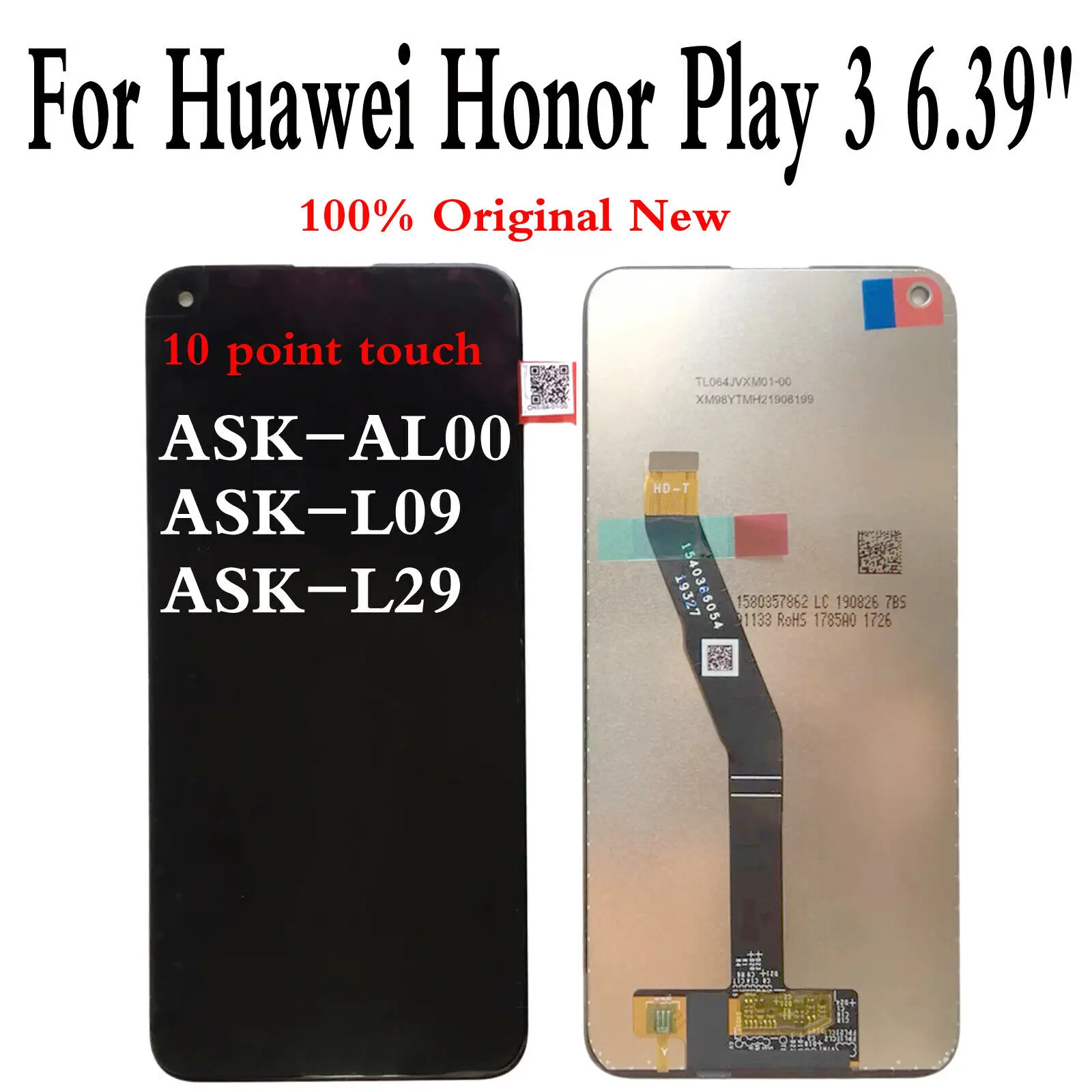 

6,39 "для Huawei Honor Play 3 ASK-AL00 ASK-L09 ASK-L29 ЖК-дисплей с сенсорным экраном