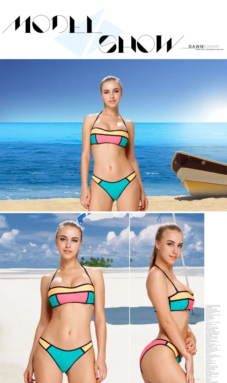 2020 hot new sexy women bikini girl candy colored beach swimsuit fashion beach resort suit bikini sets for women