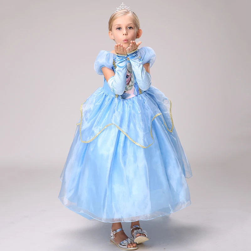 Платье Принцессы Диснея из мультфильма «Холодное сердце»; Хлопковое платье для девочек в европейском и американском стиле; платье для Айши