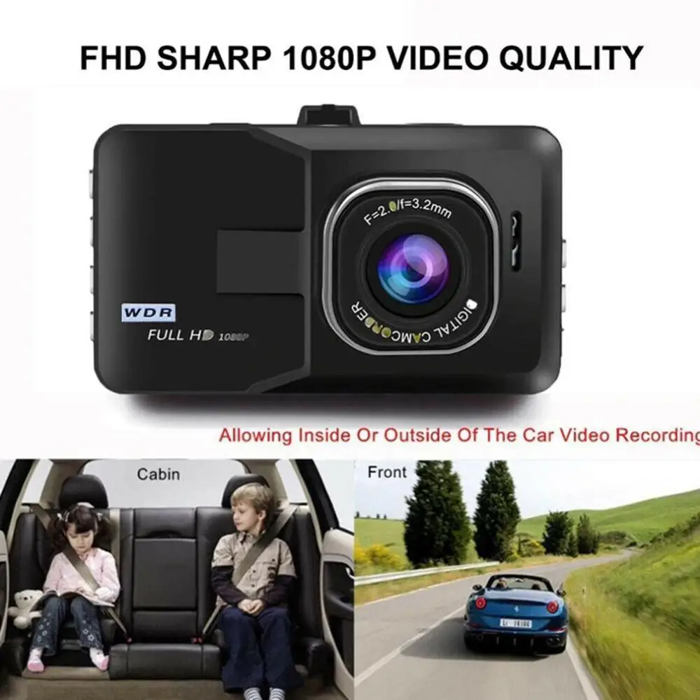 Автомобильный 3,2 дюймовый Full HD 1080P Автомобильный регистратор для вождения автомобиля с датчиком движения ночного видения G