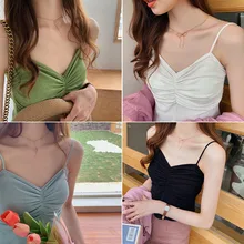 Тонкий сексуальный топ без рукавов с v-образным вырезом, Женский Повседневный Топ без рукавов, Женский камзол Haut Femme, Новинка