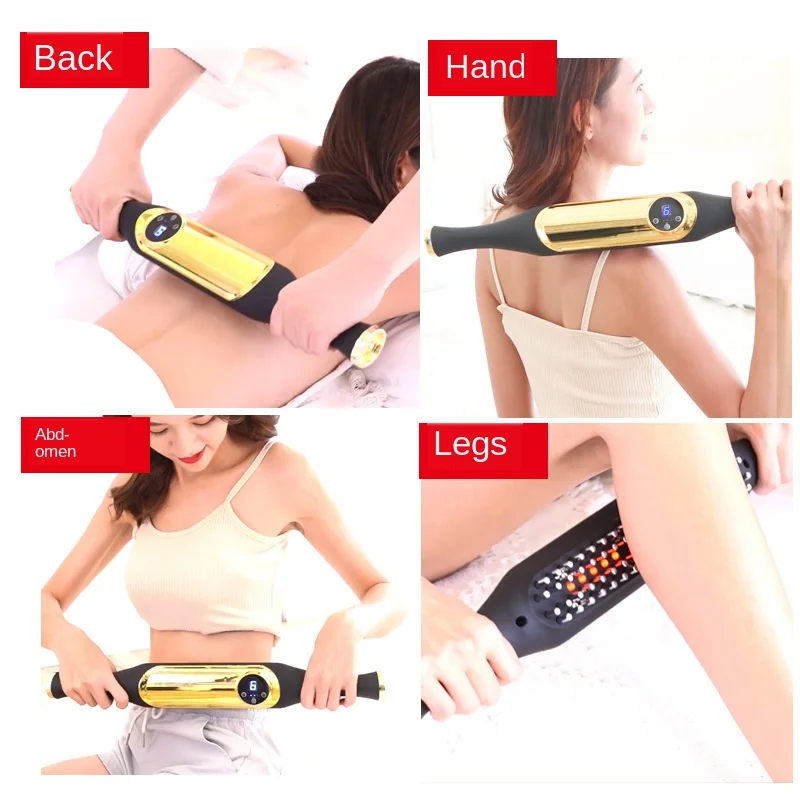 

Vibration Massage Infrared Heating Rolling Gua Sha Stick Massager Health Rake Microcurrent meridian brush Healthy Relaxation