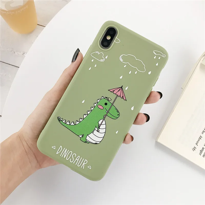 USLION чехол для телефона с забавным динозавром из мультфильма для iPhone 11, 6, 7, 8 Plus, X, XR, XS, Max, милый чехол для iPhone 6 Plus, мягкий силиконовый чехол - Цвет: 7998MG1