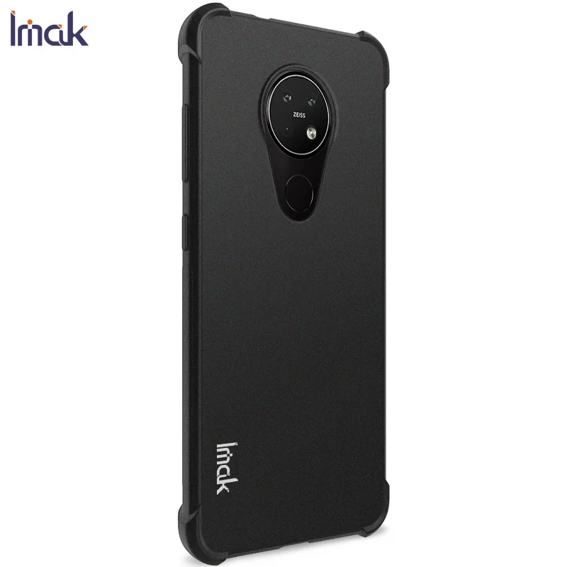 Для Nokia Lumia 7,2 чехол IMAK облегающий чехол для Nokia 6,2 7,2 Anti-dropping защита, подушка безопасности чехол мягкий TPU чехол для Nokia 7,2 - Цвет: Matte black