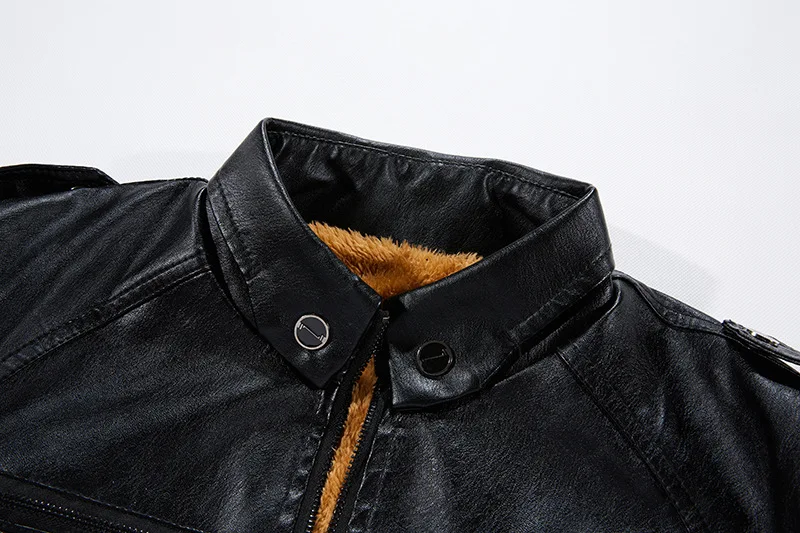 Мужское кожаное пальто Омега-Бархатная теплая кожаная куртка кожаное пальто специальное предложение версия