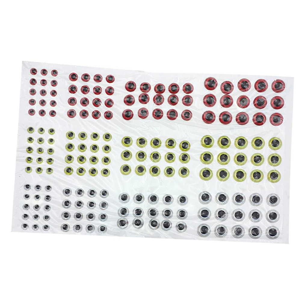  183pcs Waterproof Fishing Lure Eyes 3D Holographic Eyes Fly Tying Jigs Crafts DIY Fly Fishing Accessories 5mm/4mm/3mm/2mm 