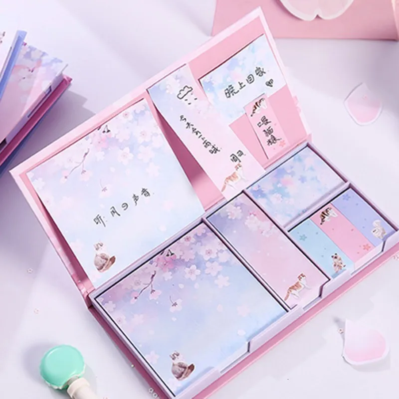 Креативный Kawaii блокнот для заметок, милый офисный планировщик для скрапбукинга, липкий блокнот для украшения, школьные канцелярские принадлежности 02122