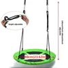 60CM 23inch Outdoor Kids Playground Swing Set Saucer Rotate Tree Nest Swing 900D 600lbs Flying Rope Round Swing 5