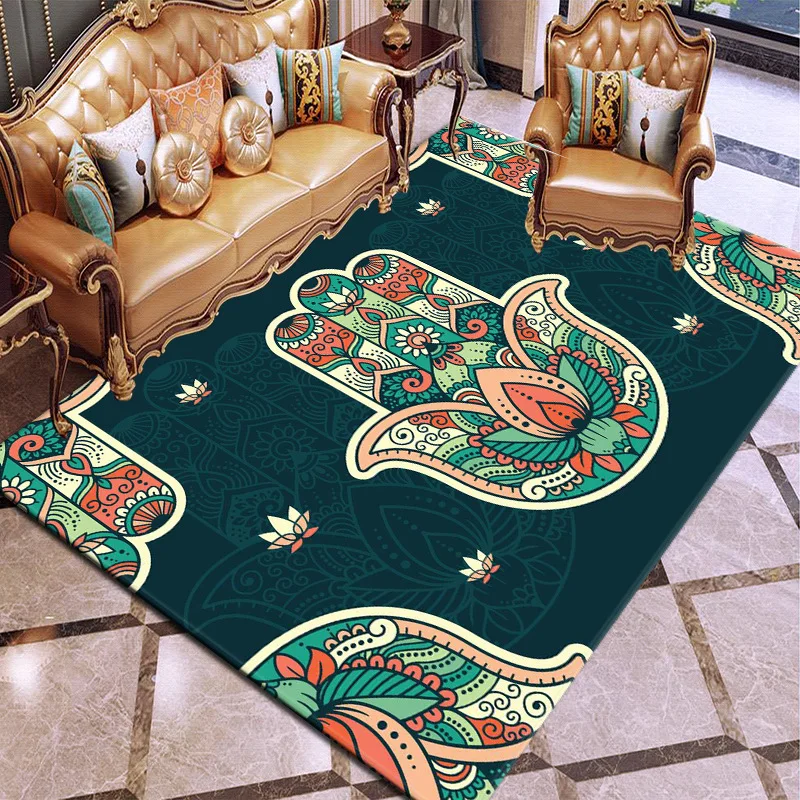 

Bohemian Mandala printed Carpets for Living Room Bedroom Area Rugs Geometric Ethnic style Large Size Rectangle Floor Mats/Carpet