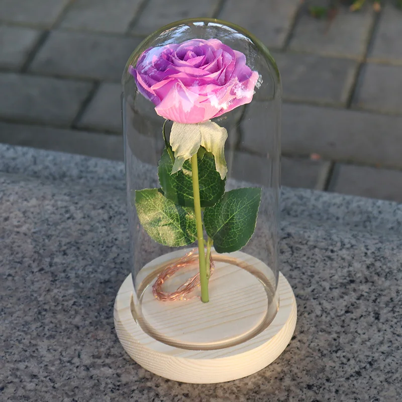 Purple Роза Красавица и чудовище, искусственные цветы, Роза для свадьбы, рождественские украшения для дома, искусственные розы, подарок на день Святого Валентина - Цвет: Purple
