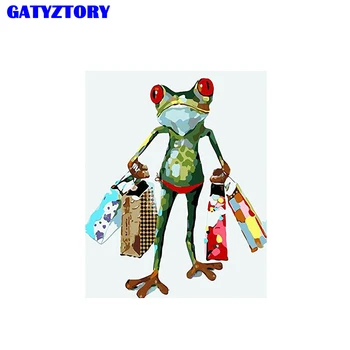 

GATYZTORY Frame frog DIY Painting By Numbers Canvas Painting Wall Pictures For Living Room Handpainted oil painting