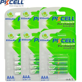 

24Pcs /3card PKCELL AAA Rechargeable 1.2V NIMH Battery AAA 850mAh low self discharging batteries Over 1200 Times Cycles