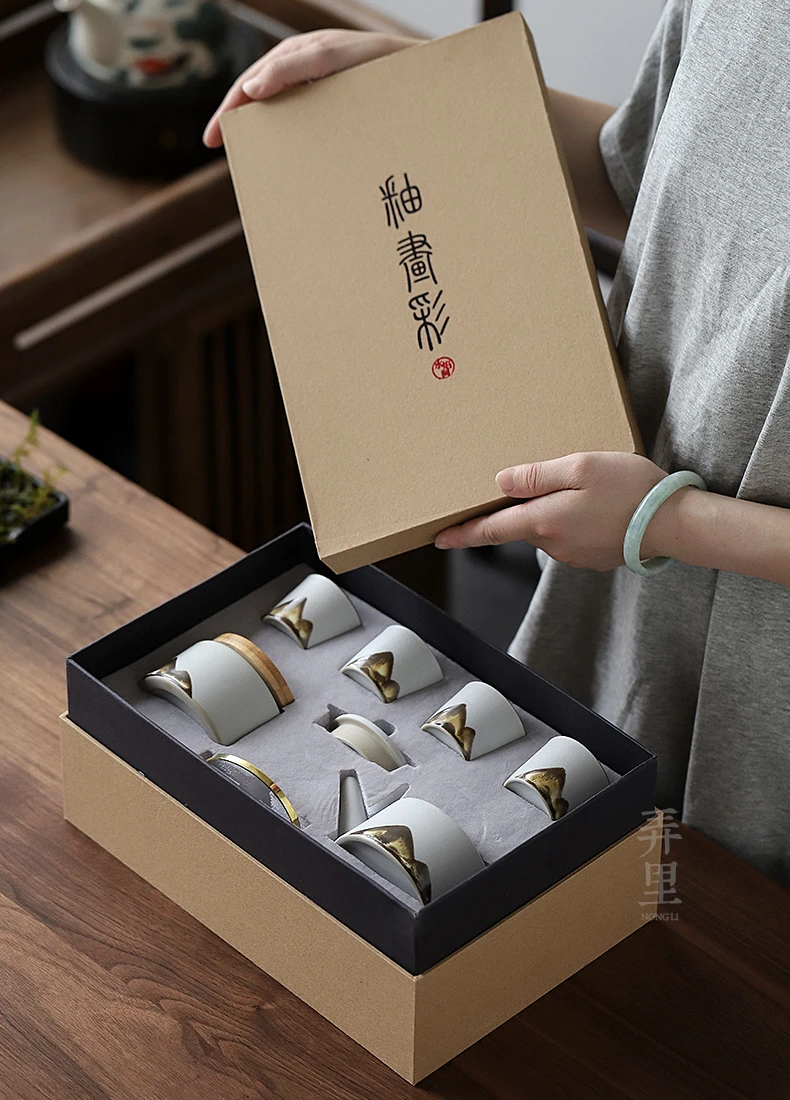 Чайный набор кунг-фу домашний дзен Ti-beam чайник керамический домашний чай простая подарочная коробка