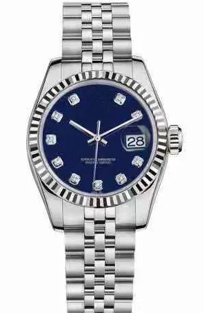 

Luxury Brand New Women Stainless Steel Sapphire Watch Lady Automatic Mechanical Diamonds Silver Blue Gold Black Datejust 26mm