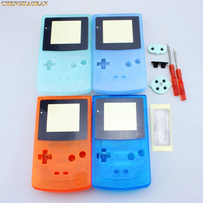 

ChengHaoRan 1set Luminous Blue Green Full Housing Shell Cover Case for Nintend Gameboy Color GBC Replacement Repair Parts kit