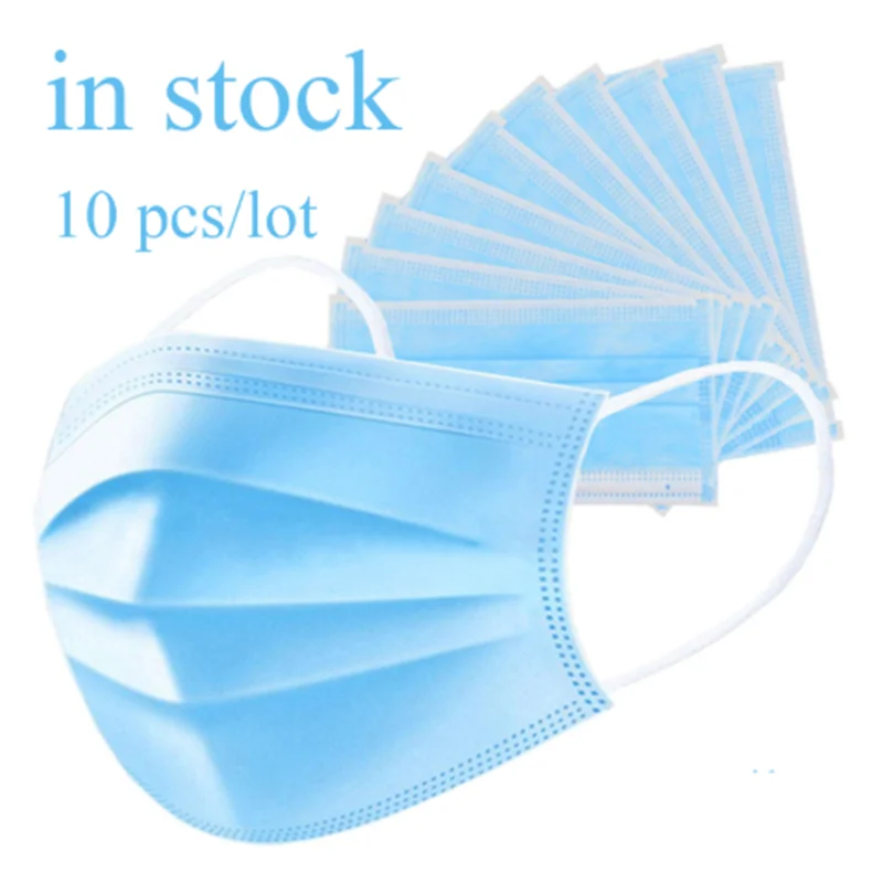 

10/50pcs Face Mouth Anti Dust Mask Disposable Protect 3-Ply Dustproof Earloop Non Woven Mouth Protective Masks Safety Maska