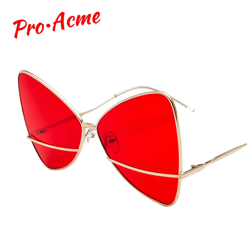 Pro Acme, модные, большая оправа, Бабочка, солнцезащитные очки для женщин, фирменный дизайн, негабаритные оттенки, солнцезащитные очки, красные линзы, UV400, PD1410