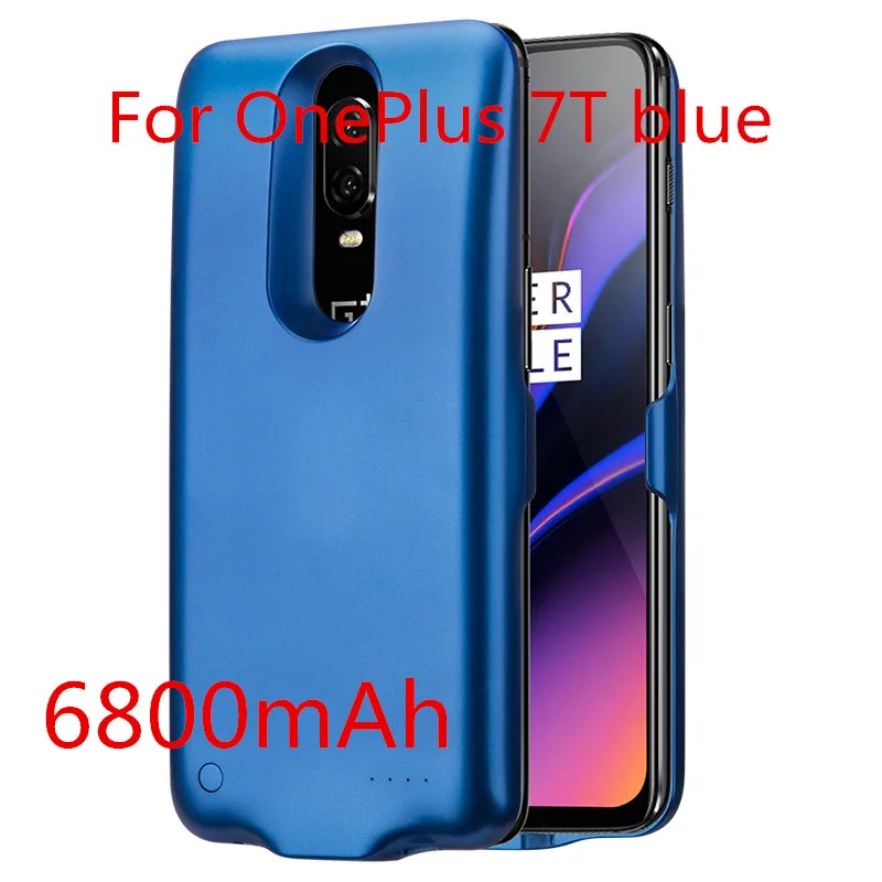 Тонкий чехол для OnePlus 5 5T 6 6T 7 7T 7Pro чехол для зарядного устройства 6000-8200mAh Чехол для зарядки аккумулятора - Цвет: blue 2