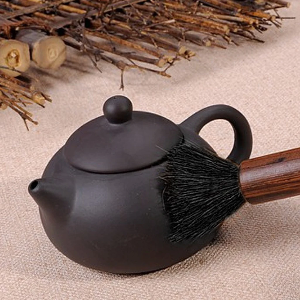 Chinese Ebony Black Sandalwood Kungfu Tea Brush for Teapot Tea Ceremony Utensils, 9 Styles for Choosing