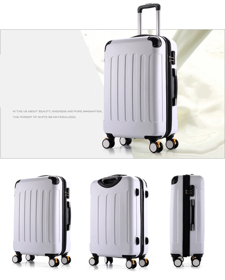 20''24-дюймовый чемодан на колесиках для девочек, АБС-пластик, большая сумка для студентов, багаж для путешествий, чемодан на колесиках, удлиненная кабина для переноски багажа 28 дюймов