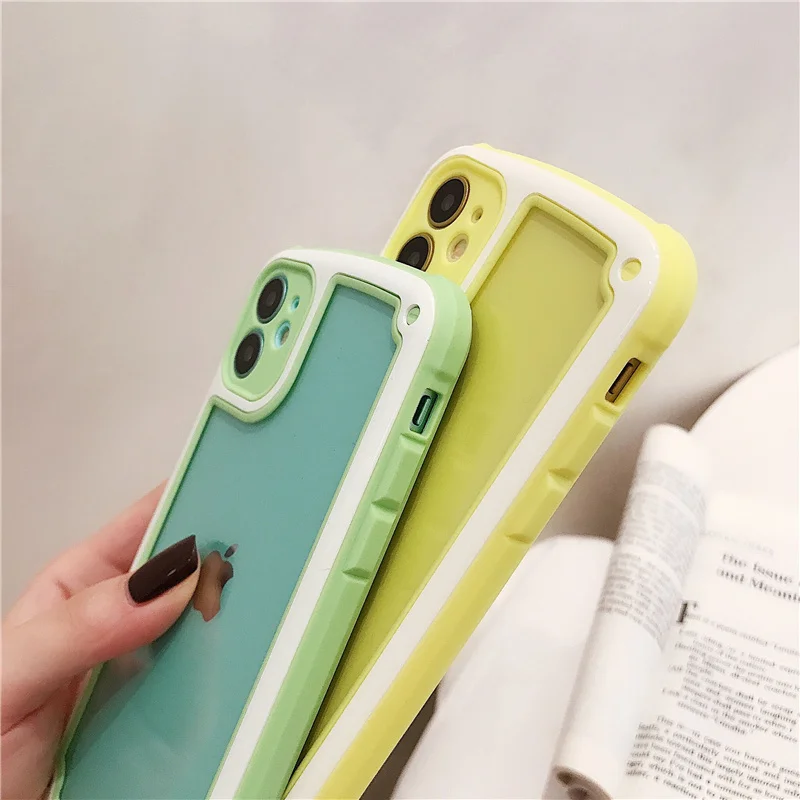 Противоударный бампер прозрачный чехол для телефона iPhone 12 SE 2 11 11Pro Max XR XS X 7 8 Plus 12Pro