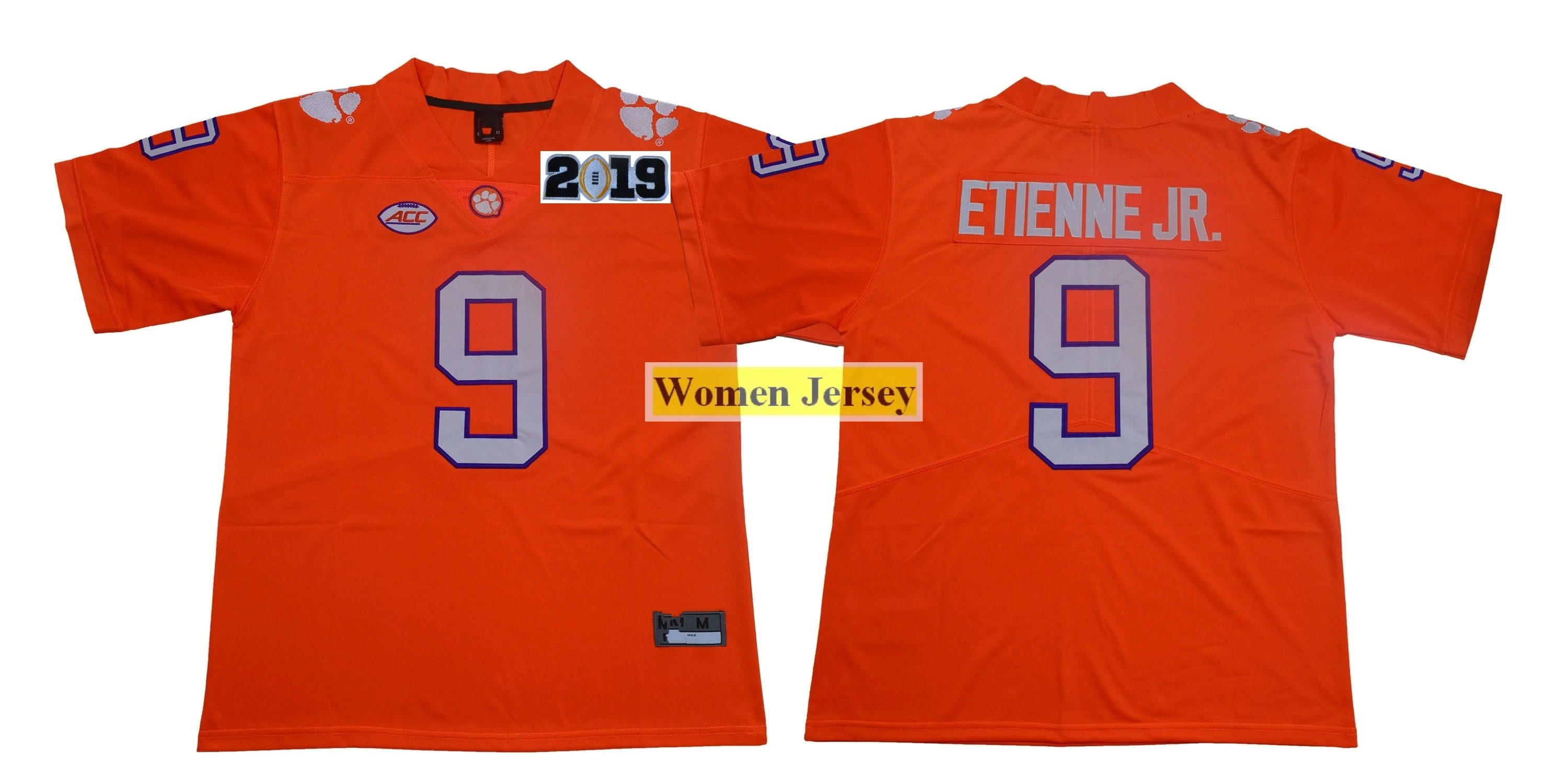 Женский свитер Clemson college 16 Trevor Lawrence#4 Deshaun Watson#9 Wayne Gallman II, белый, фиолетовый, оранжевый - Цвет: 2019