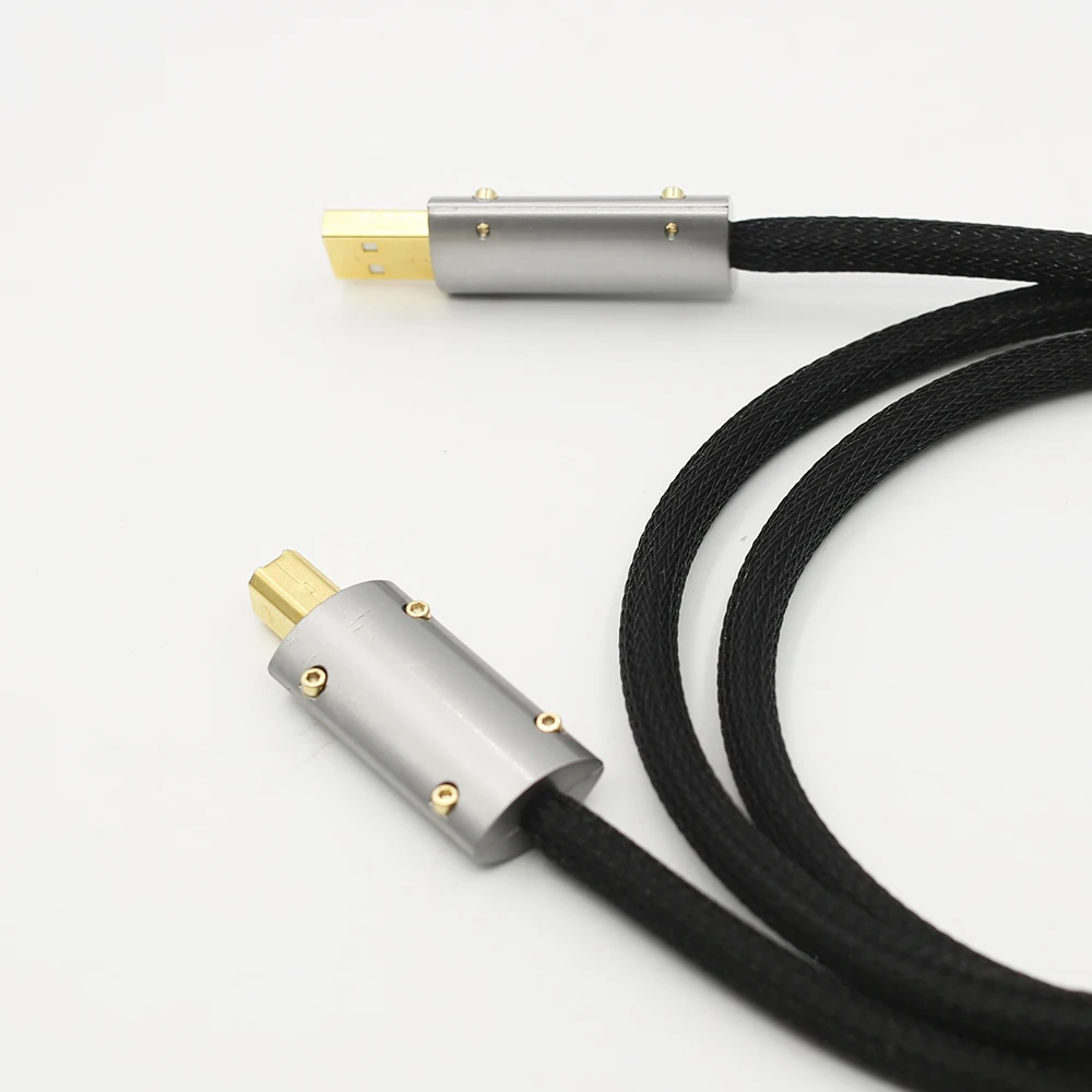 HI-End посеребренный OFC аудиокабель USB Audiophile USB AB A-B DAC позолоченный кабель для передачи данных